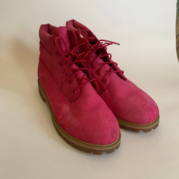 Timberland Hot Pink Combat Hiking Boots 